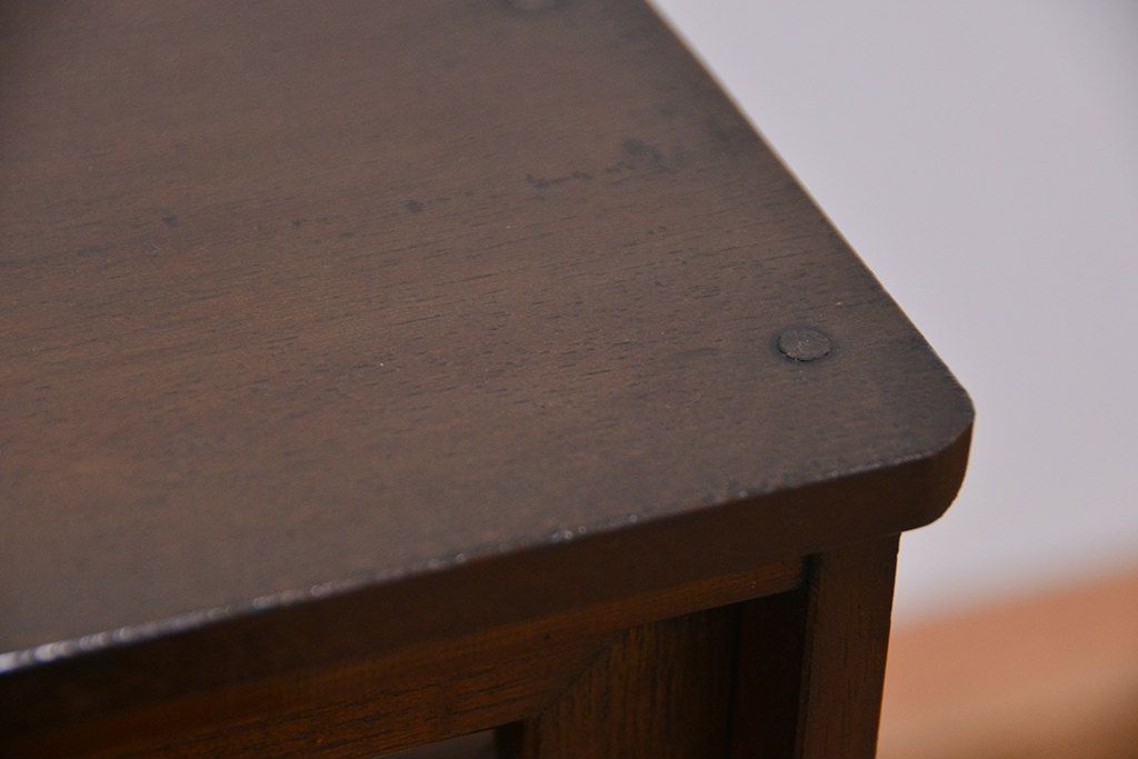レトロ家具　昭和レトロ　小さなモールガラス収納棚