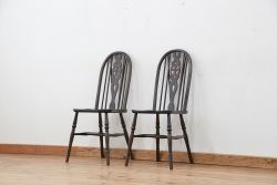 アンティーク家具　イギリスアンティーク　シックなダイニングチェア2脚セット(椅子、イス)