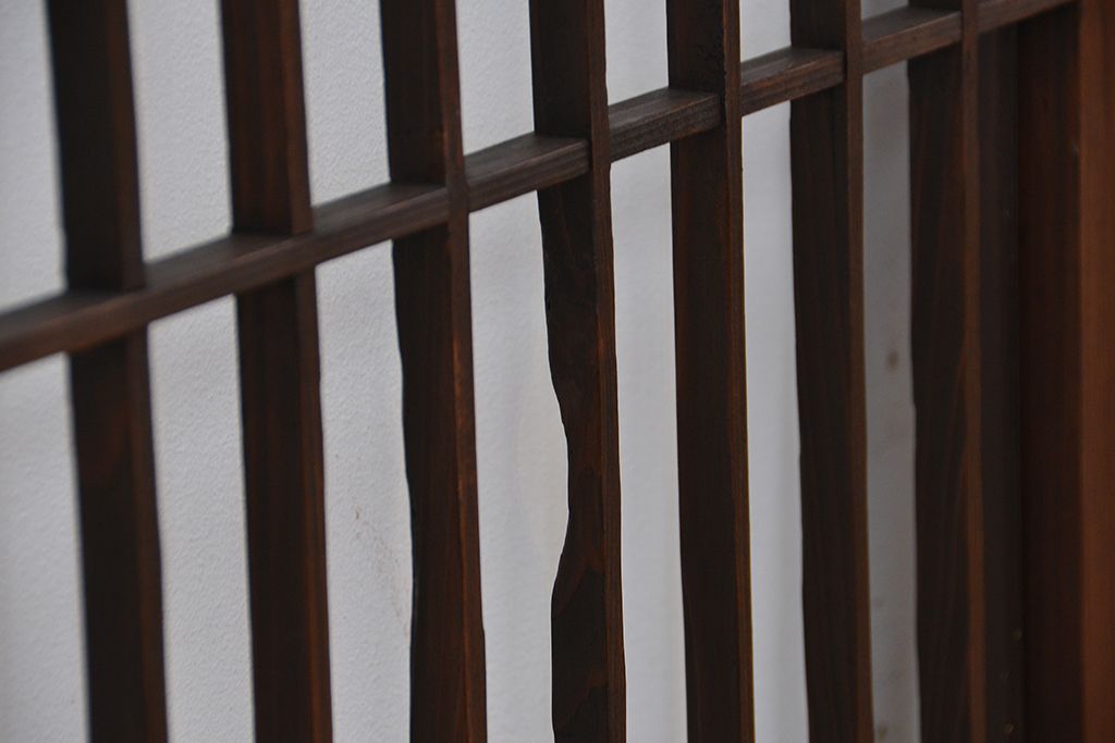 古民具・骨董　格子の入ったガラス引き戸4枚セット(窓、ガラス戸、書院戸)