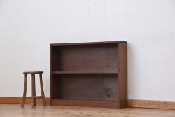 レトロ家具　昭和レトロ　古い木のシンプルな薄型飾り棚(1)(本棚)