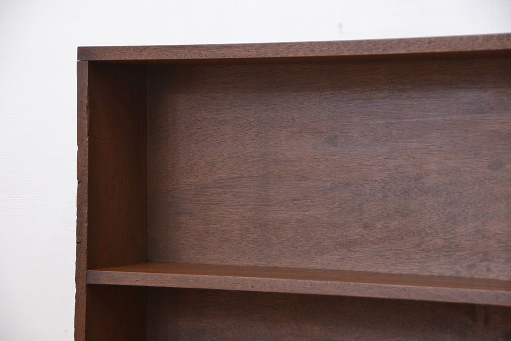 レトロ家具　昭和レトロ　古い木のシンプルな薄型飾り棚(1)(本棚)