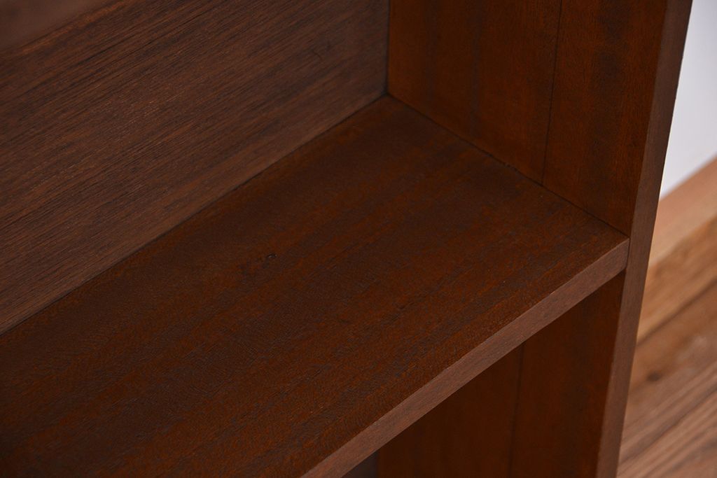 レトロ家具　昭和レトロ　古い木のシンプルな薄型飾り棚(2)(本棚)