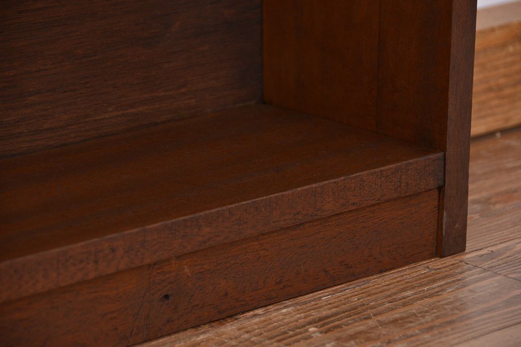 レトロ家具　昭和レトロ　古い木のシンプルな薄型飾り棚(2)(本棚)