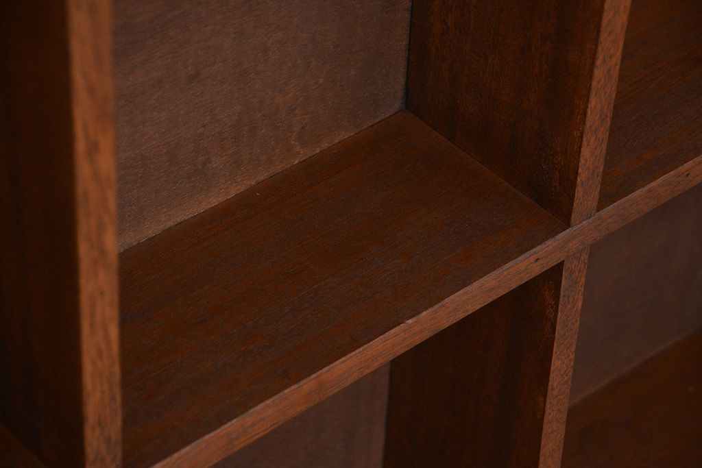 レトロ家具　昭和レトロ　古い木のシンプルな薄型飾り棚(5)(本棚)
