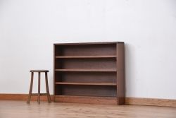 レトロ家具　昭和レトロ　古い木のシンプルな薄型飾り棚(7)(本棚)