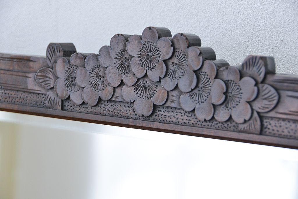 ビンテージ　中古 軽井沢彫りドレッサー(鏡台)