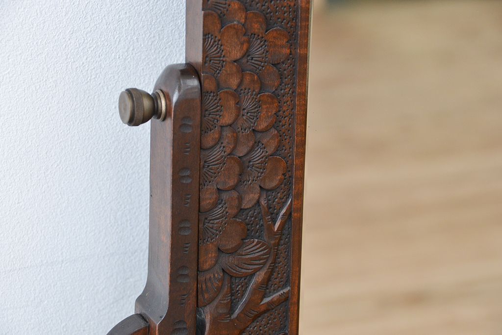 ビンテージ　中古 軽井沢彫りドレッサー(鏡台)