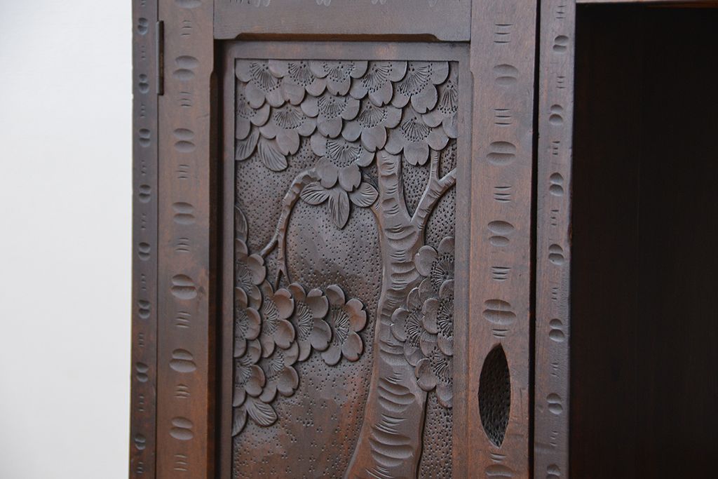ビンテージ　中古 軽井沢彫りドレッサー(鏡台)