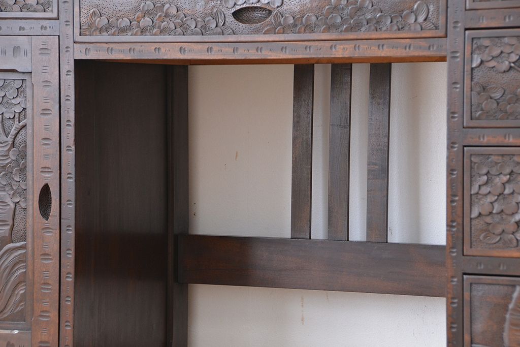 ビンテージ　中古 軽井沢彫りドレッサー(鏡台)