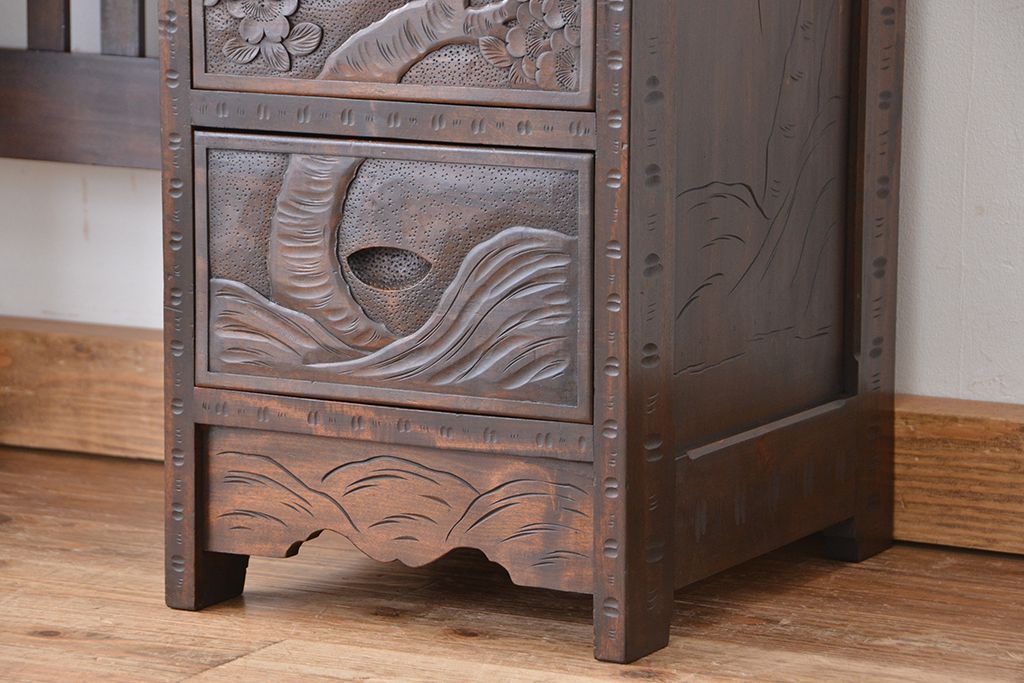 ビンテージ　中古 軽井沢彫りドレッサー(鏡台)