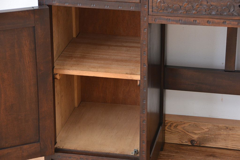 ビンテージ　中古 軽井沢彫りドレッサー(鏡台)