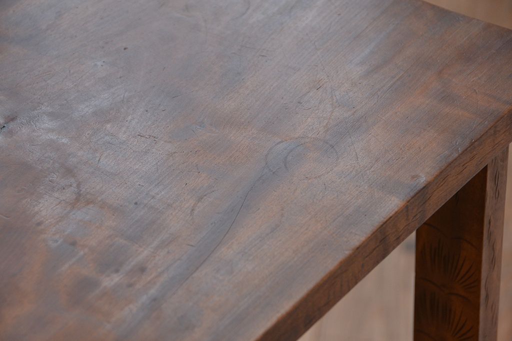 ビンテージ　中古軽井沢彫りサイドテーブル