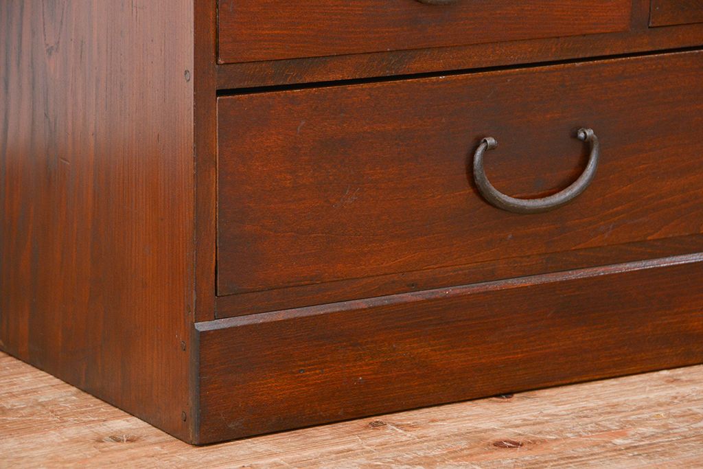 レトロ家具　昭和レトロ　二段重ね茶箪笥