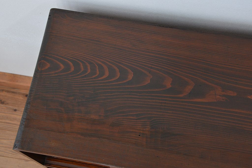 レトロ家具　昭和レトロ　二段重ね茶箪笥