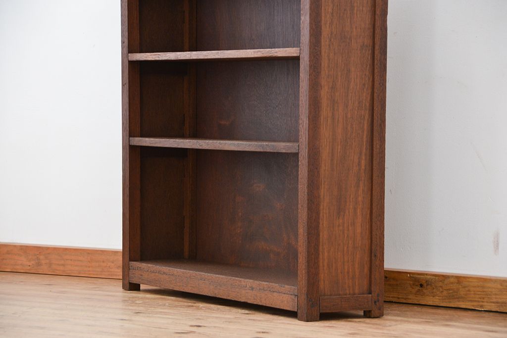 レトロ家具　★昭和レトロ　シンプルな薄型飾り棚(本棚)