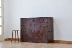 アンティーク家具　古民具・骨董　丸金具の上質な時代箪笥(1)(最上箪笥)