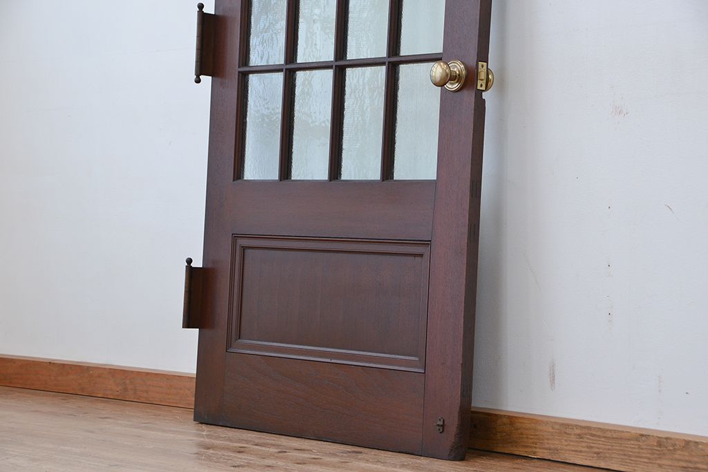 日本製アンティーク　大正〜昭和初期　チーク材の重厚なドア(扉)