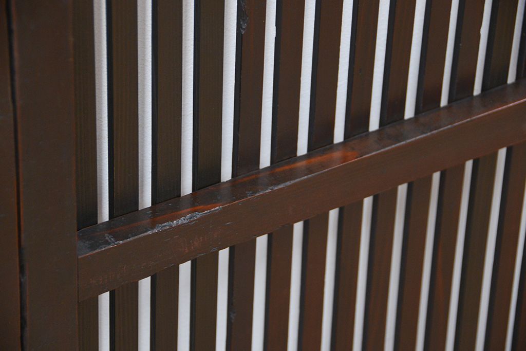 ★古民具・骨董　味わいのあるシンプルな格子戸3枚セット(引き戸)