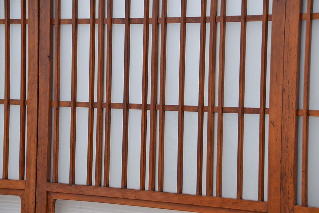 昭和レトロ　モールガラス入り引き戸4枚セット(ガラス戸)