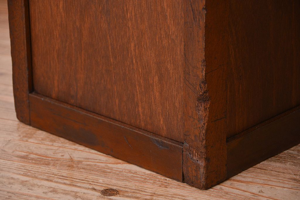 レトロ家具　昭和レトロ　古い木の片袖机(テーブル、作業台)