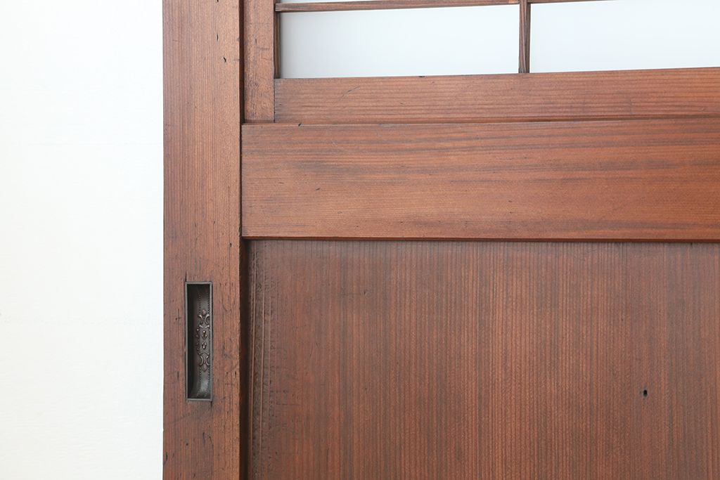 昭和レトロ　状態の良い格子入り変わり型ガラス板戸4枚セット(2)(ガラス戸、帯戸)