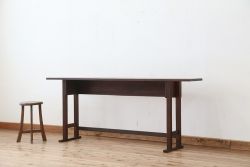 アンティーク家具　★アンティーク　古い木のシンプルな長机(テーブル、作業台)
