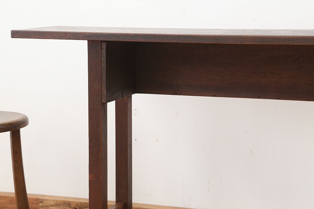 アンティーク家具 ★アンティーク 古い木のシンプルな長机(テーブル、作業台) | ラフジュ工房
