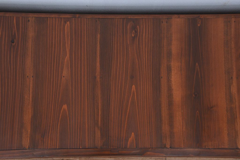 アンティーク家具　アンティーク　ダイヤガラス4枚引き戸のローボード(水屋箪笥、TVボード、食器棚、テレビ台、キャビネット、収納棚)