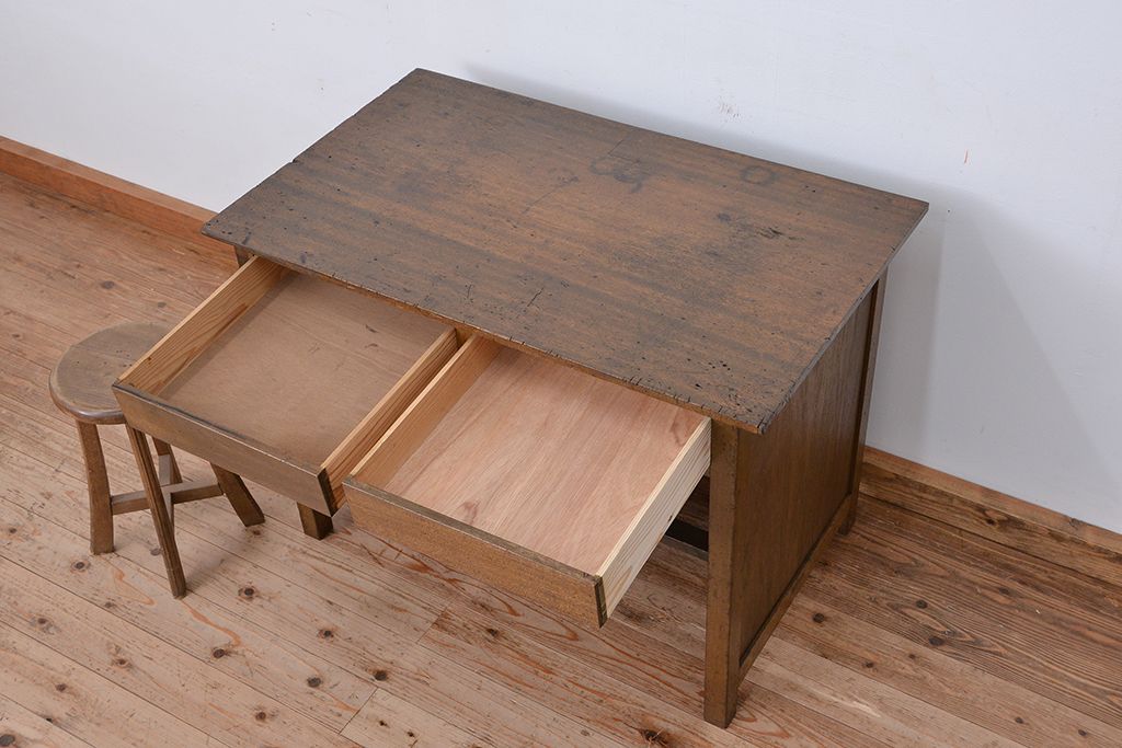 レトロ家具　★昭和レトロ　カウンター式の平机(カウンターテーブル)