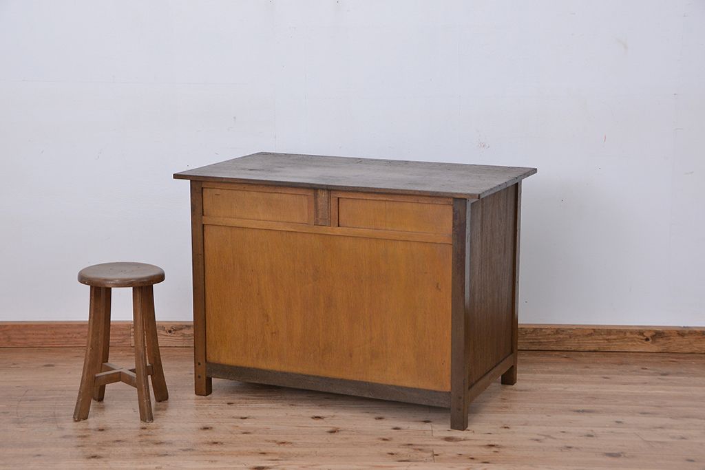レトロ家具　★昭和レトロ　カウンター式の平机(カウンターテーブル)