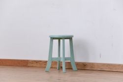 アンティーク家具　アンティーク　オリジナルペイントの可愛いスツール(丸椅子)
