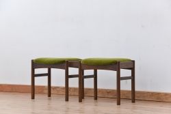 ビンテージ　中古飛騨の家具　日進木工製　ナラ材スツール2脚セット(イス、椅子)