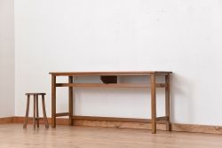 レトロ家具　★昭和レトロ　シンプルな横長作業台(テーブル、机)