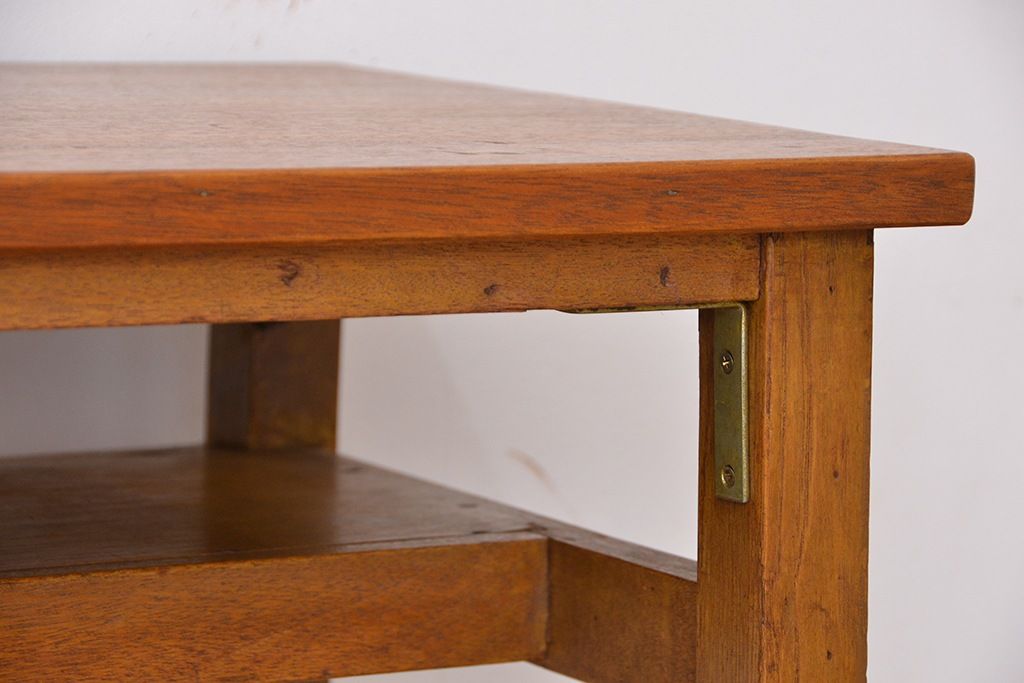 レトロ家具　★昭和レトロ　シンプルな横長作業台(テーブル、机)