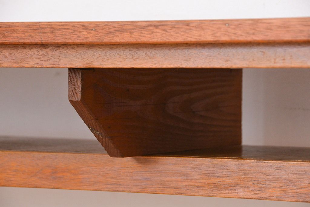 レトロ家具　★昭和レトロ　シンプルな横長作業台(テーブル、机)