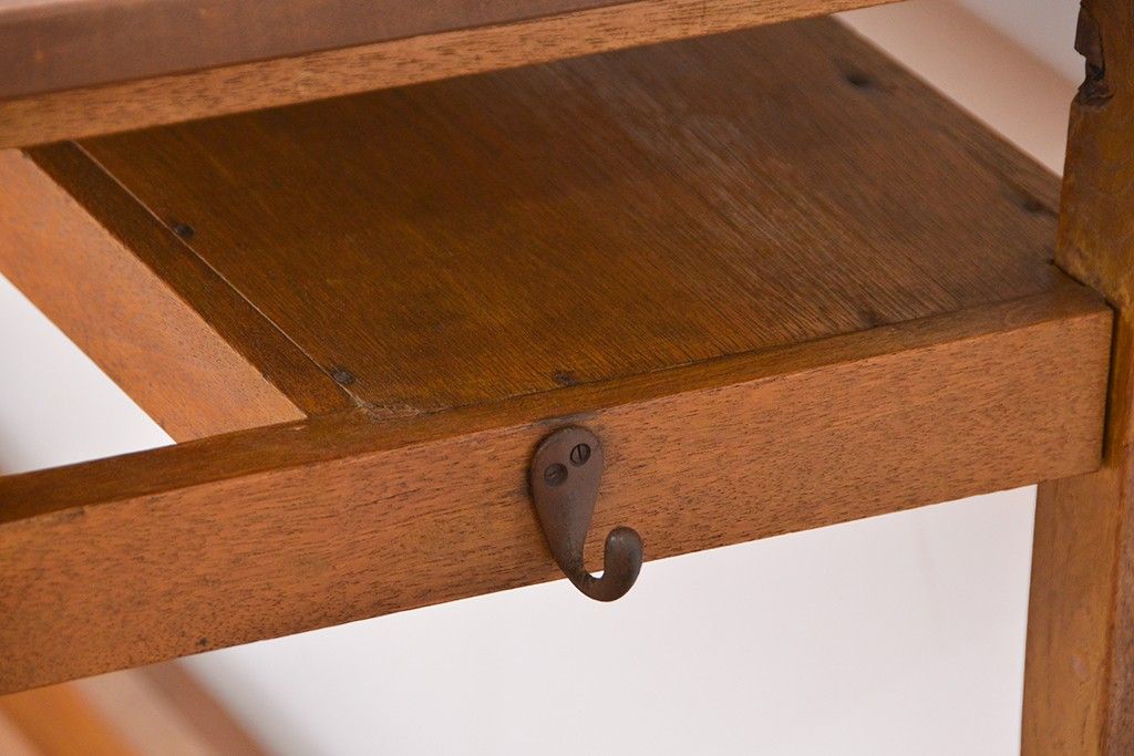レトロ家具　★昭和レトロ　シンプルな横長作業台(テーブル、机)