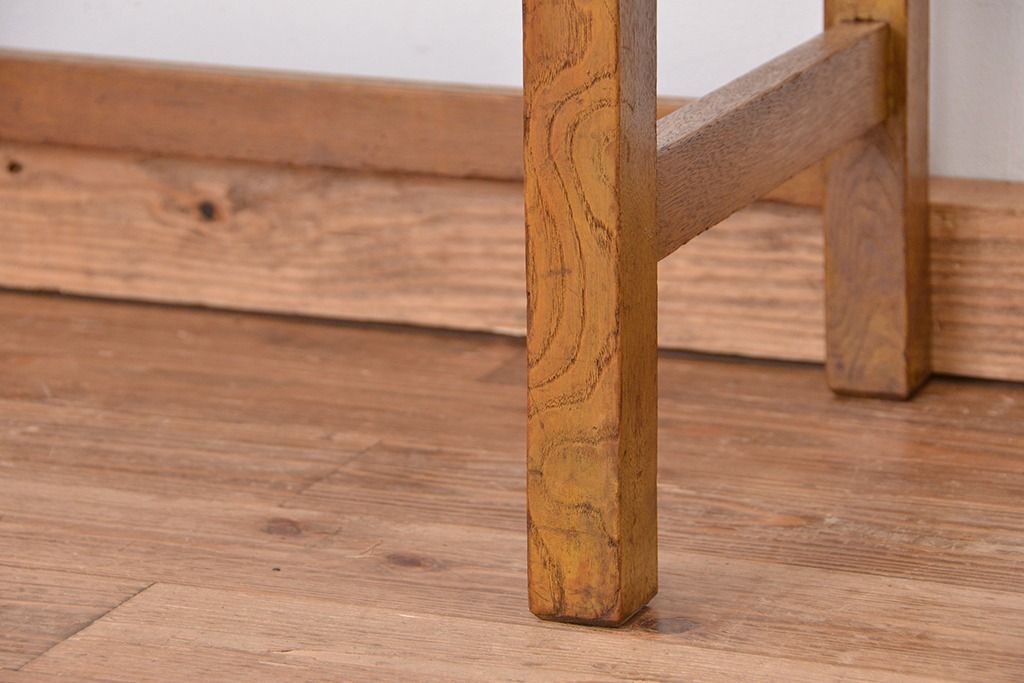 レトロ家具　★昭和レトロ　シンプルな横長作業台(テーブル、机)