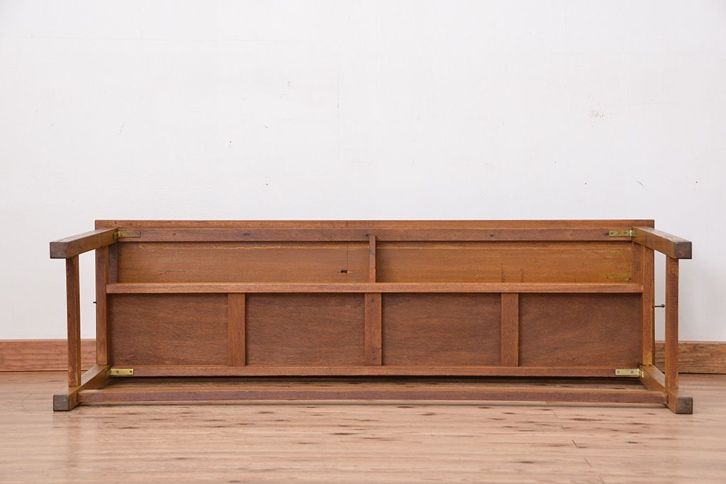 レトロ家具　★昭和レトロ　シンプルな横長作業台(テーブル、机)