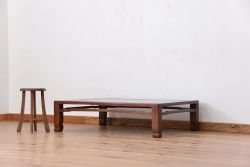 アンティーク家具　古民具・骨董　総欅天板一枚板　大振りな座卓(テーブル、机)