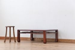 アンティーク家具　古民具・骨董　総欅漆塗り杢目の素晴らしい座卓(テーブル、机)