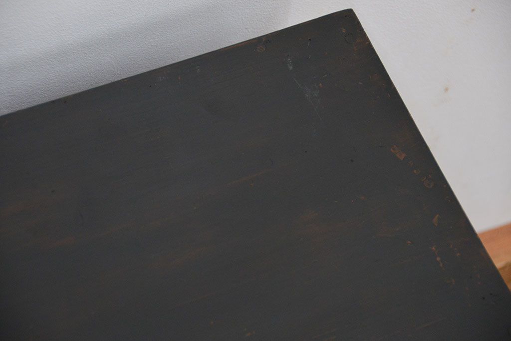 レトロ家具　昭和レトロ　レトロな使い込まれた片袖机(テーブル、作業台)