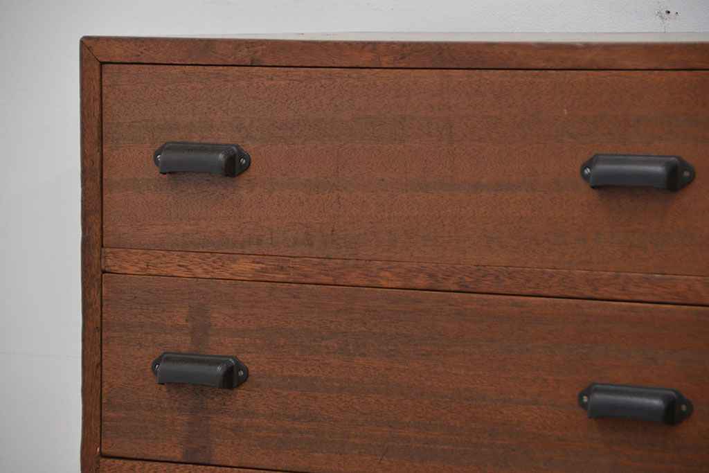 アンティーク家具　リメイク品　古材で制作した両面引き出し縦型チェスト(1)