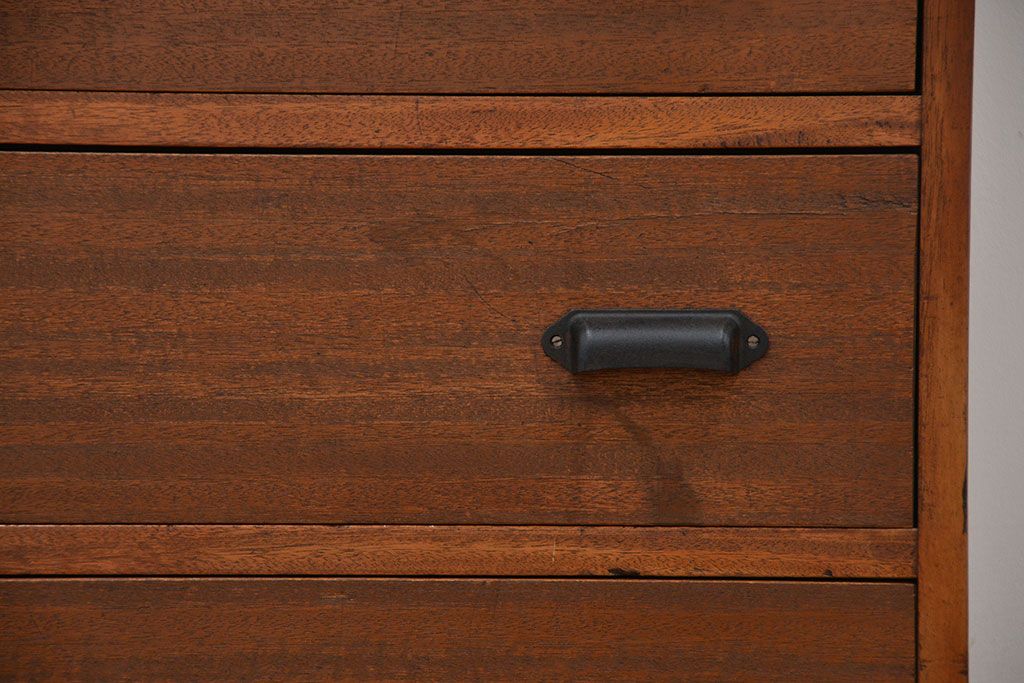 アンティーク家具　リメイク品　古材で制作した両面引き出し縦型チェスト(1)