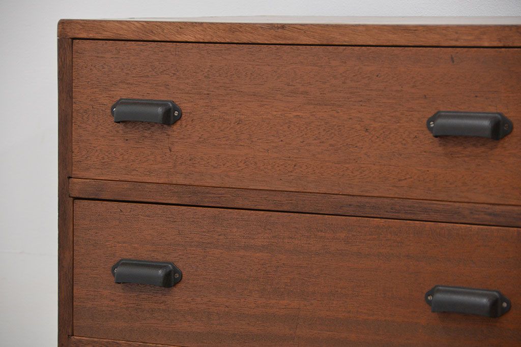 アンティーク家具　リメイク品　古材で制作した両面引き出し縦型チェスト(1)