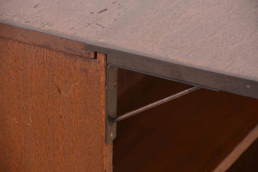 アンティーク家具　アンティーク　古い木のカウンターテーブル(1)(作業台、机、飾り棚)