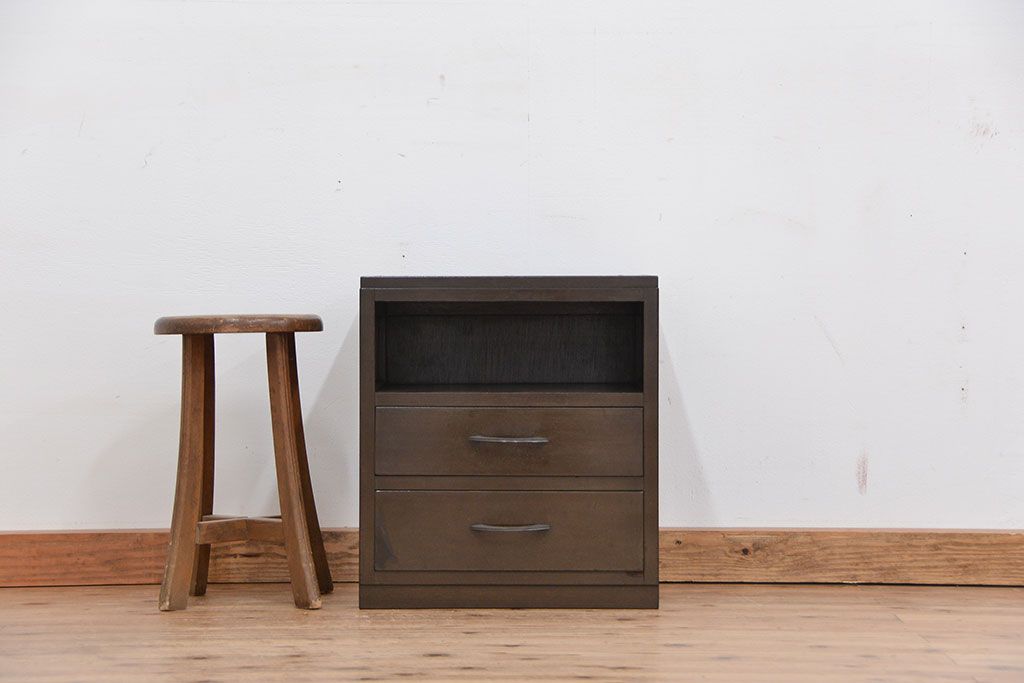 レトロ家具　昭和レトロ　小振りな棚付き引き出し