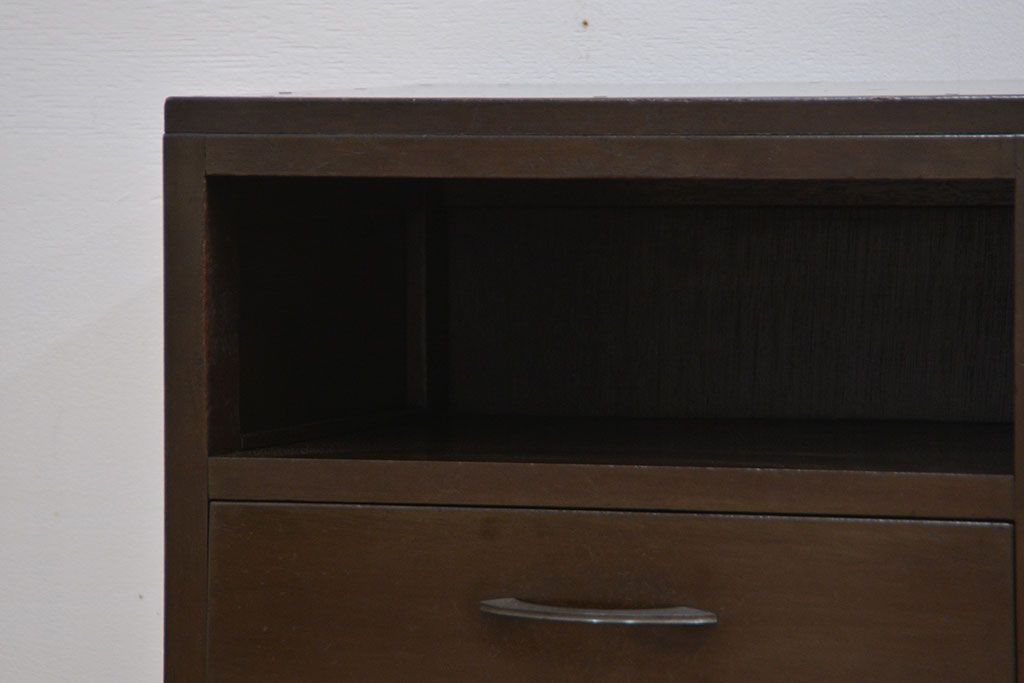 レトロ家具　昭和レトロ　小振りな棚付き引き出し