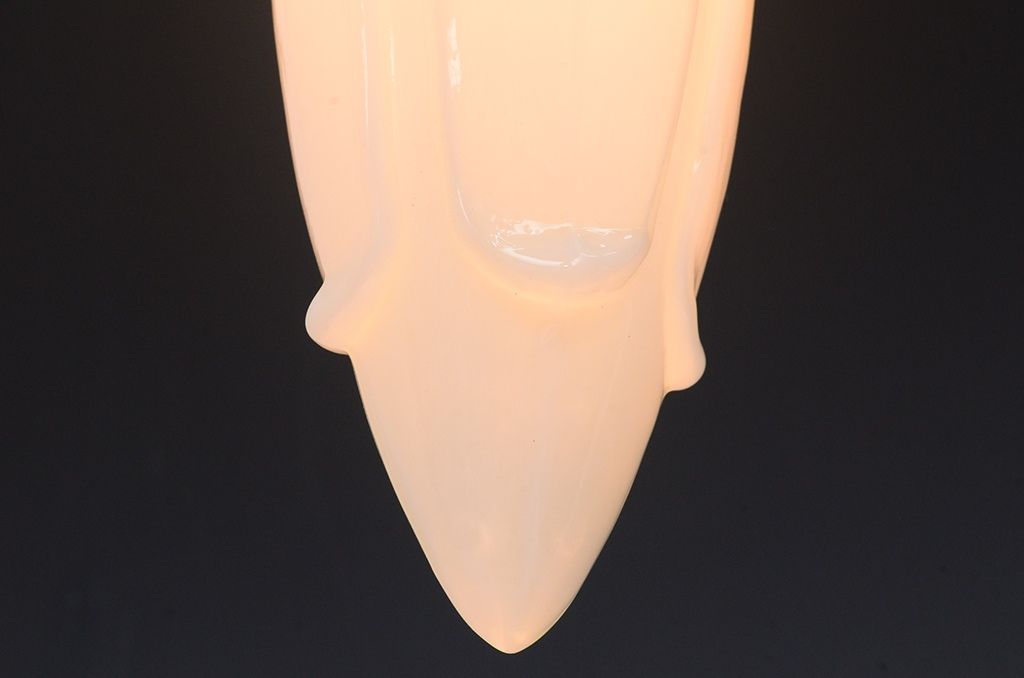 アンティーク　古い乳白ガラス吊り下げ照明(2)(電笠シェード)