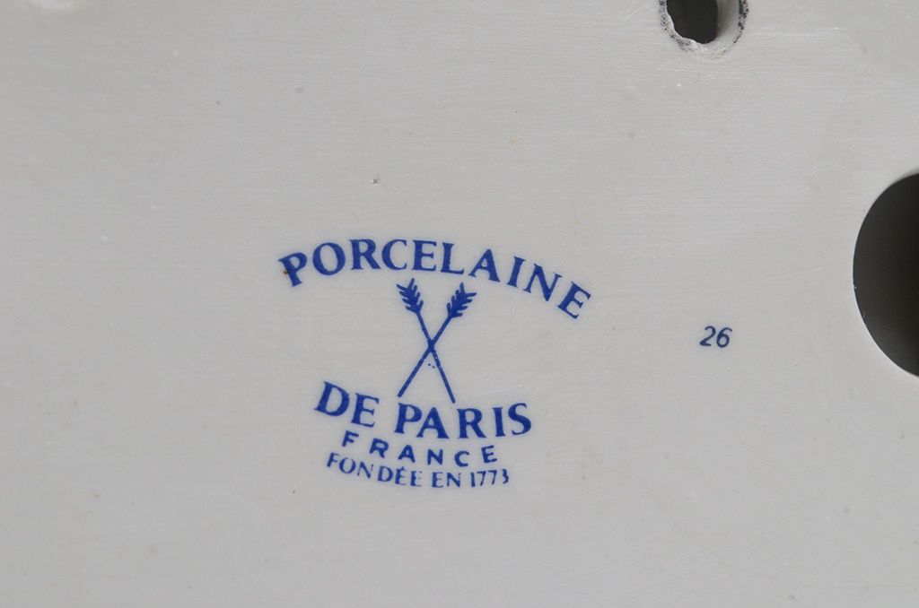 アンティーク雑貨　フランスアンティーク　古い磁器製ペーパーホルダー