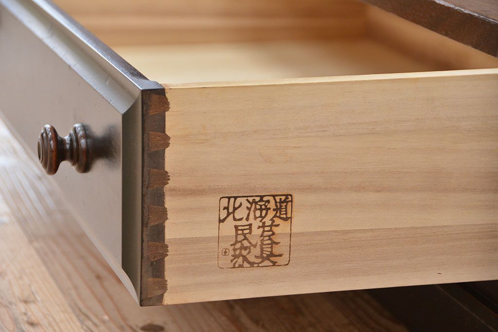 中古　キズ有　北海道民芸家具ワードローブ(洋服箪笥)